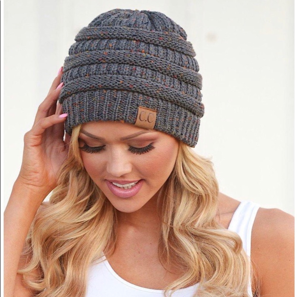 C.C. Confetti Beanie Cable Knit Hat!!!
